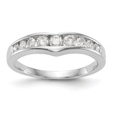 14K White Gold Channel-set 1/2 carat Diamond Contoured Complete Wedding Band - 7